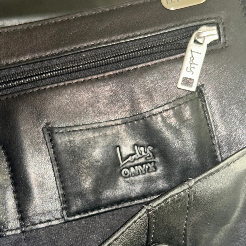 Elegant Black Leather Briefcase by Latico